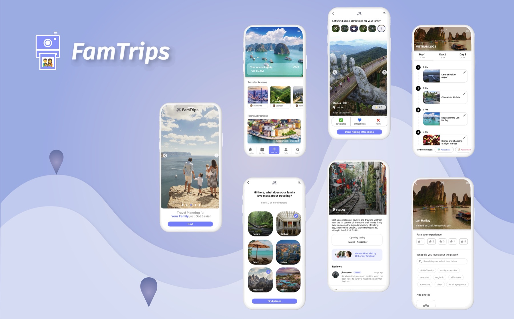 FamTrips — a mobile app that helps families plan trips with an AI-generated scheduler