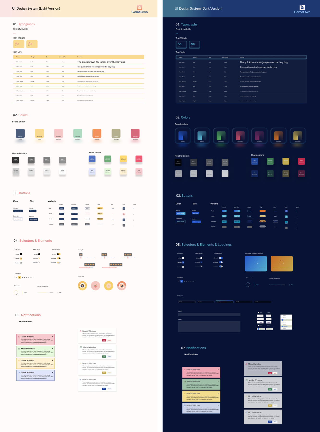 GameOwn design system — components and styles