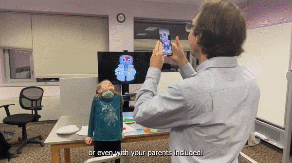 Step 4 — taking a photo with the jello monster