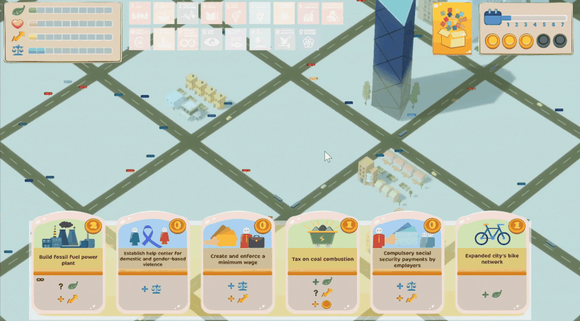 Zooming and panning across the virtual city