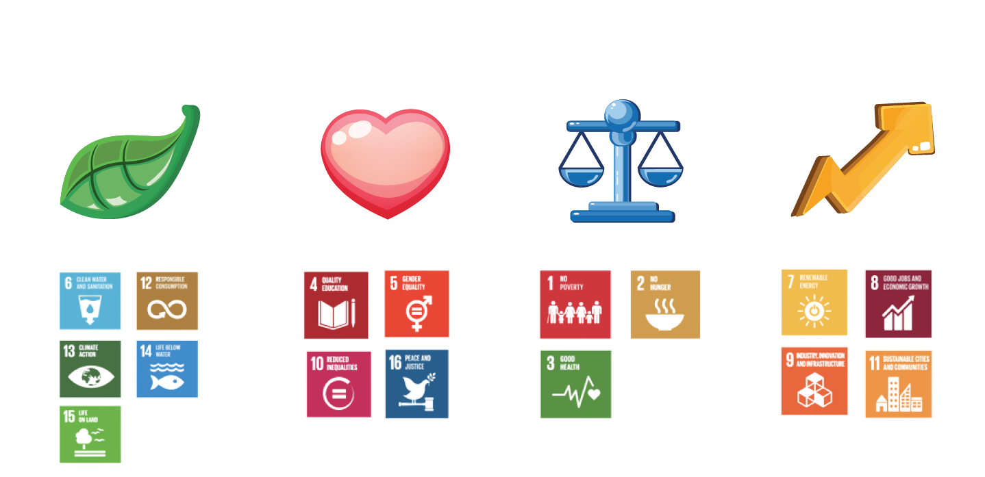 The four key indicators distilled from the 17 SDGs
