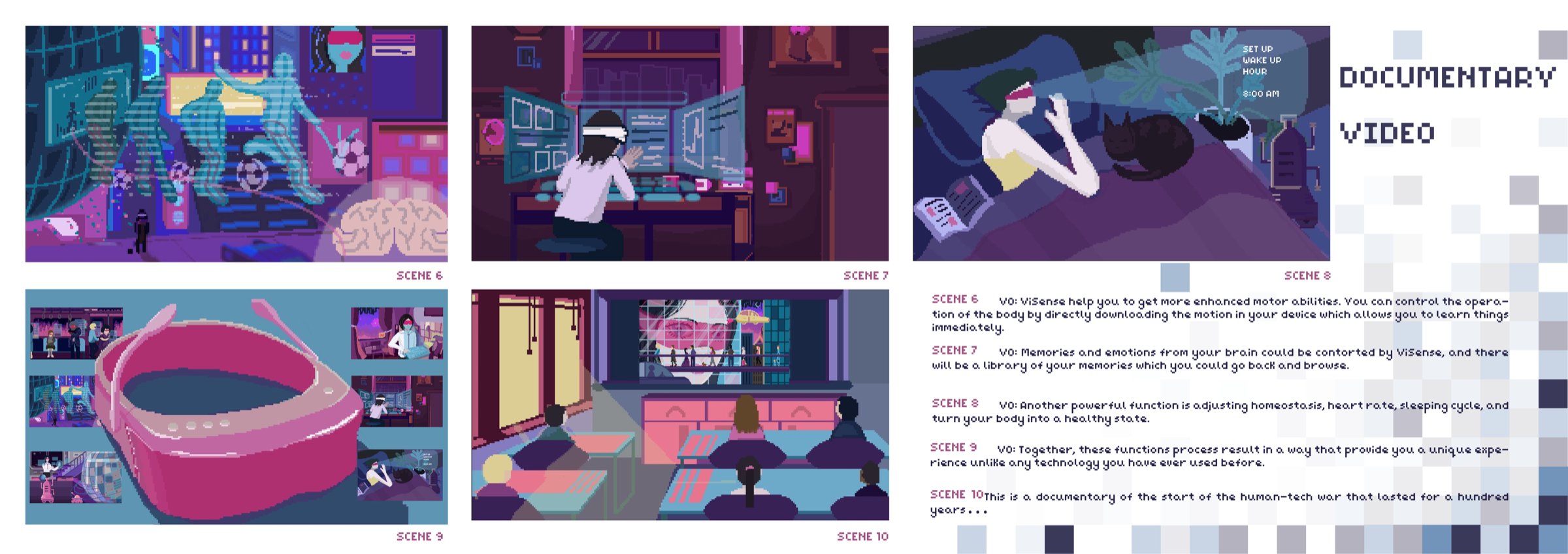 Scenes 6–10 — the reveal: a documentary of the start of the human-tech war