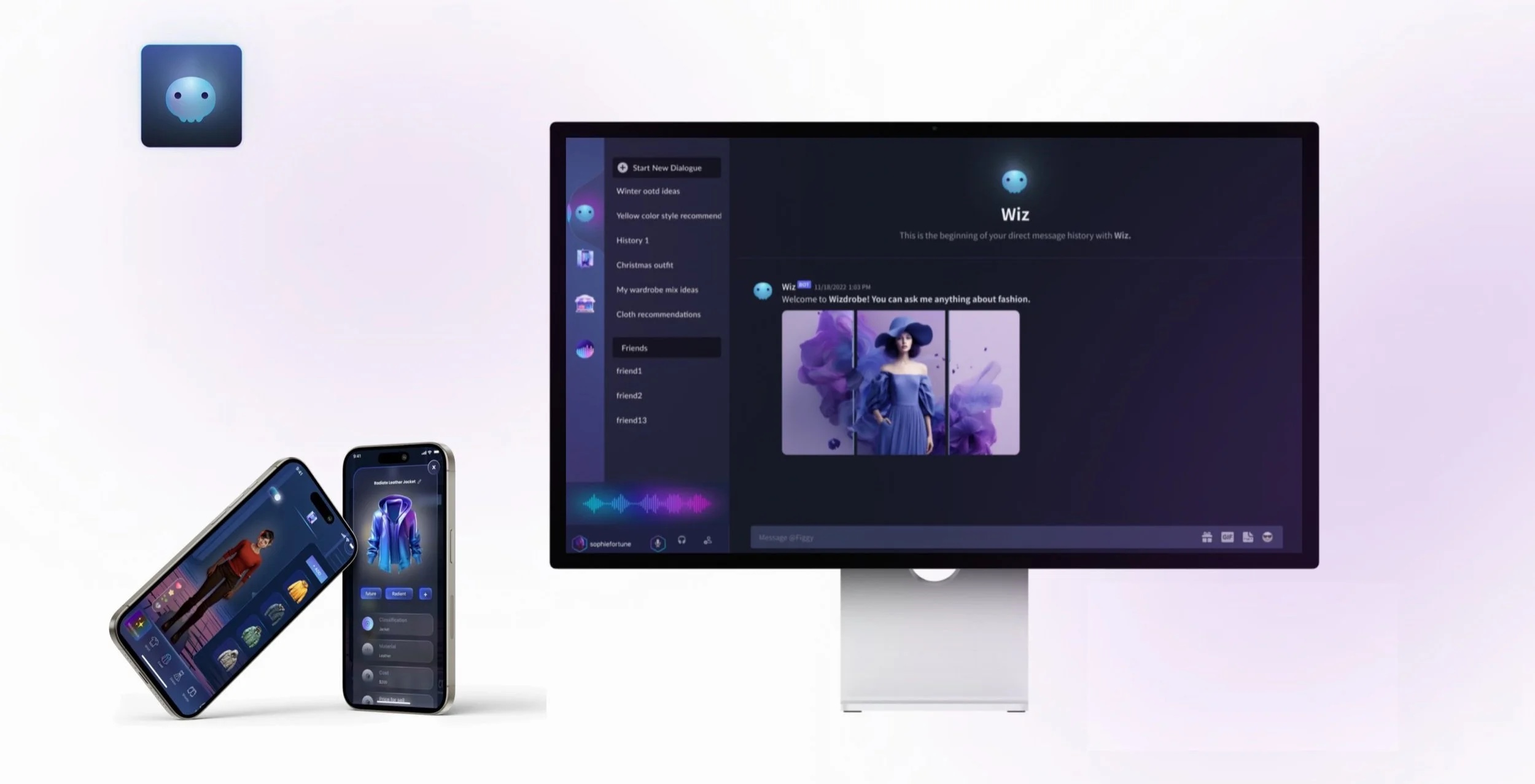 Wizdrobe — the Wiz AI fashion chatbot on desktop and mobile